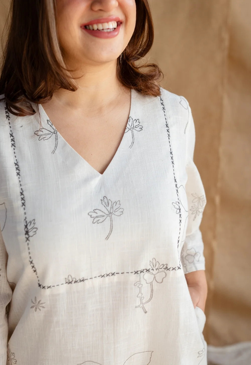 Felza Dabu Slub Cotton Hand Embroidered Kurta – Ripstop