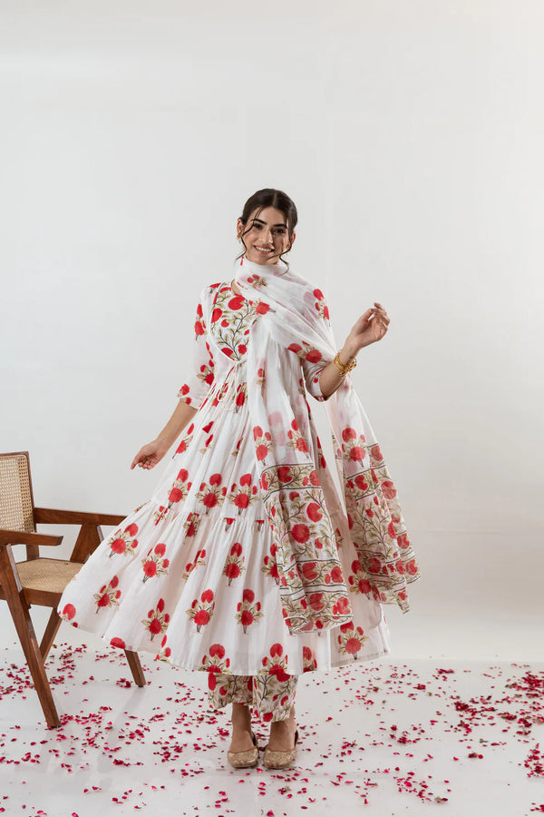 RED HIBISCUS SUIT SET