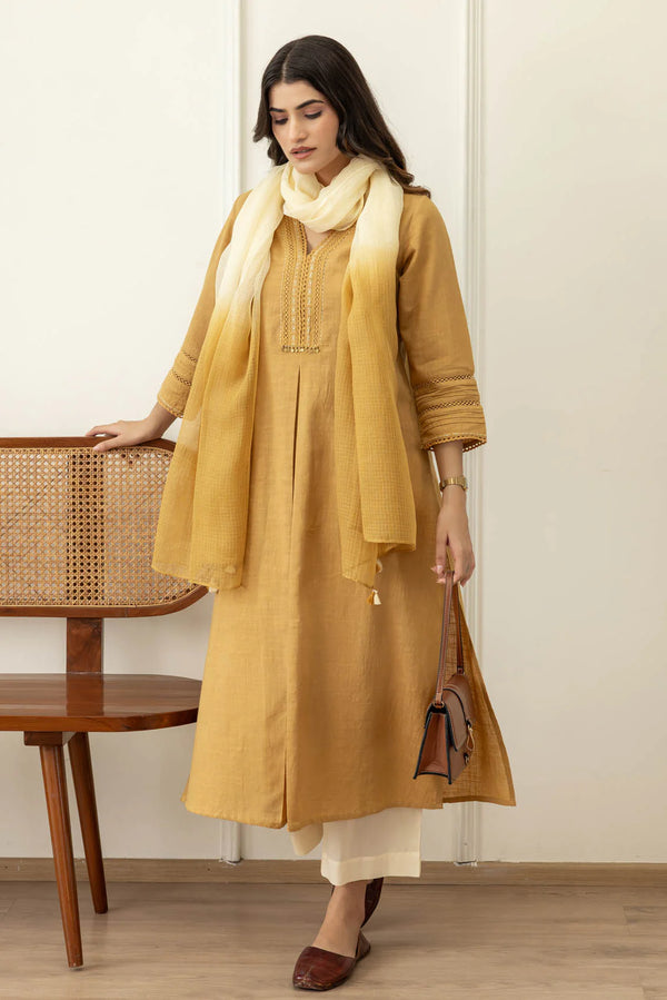 Mustard Lace Kurta