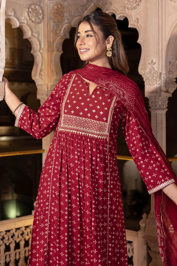 Kumkum Bandhej Kurta