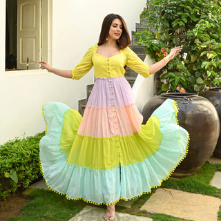 PASTEL SHADES COTTON DRESS