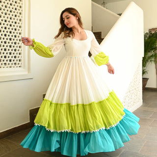 MINT COTTON TIER DRESS