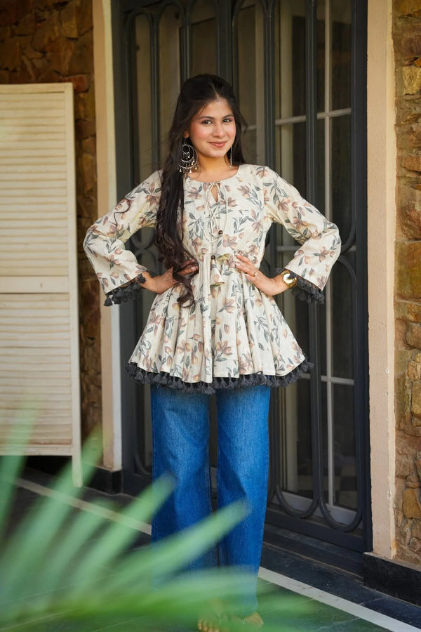 Cream color Cotton Top