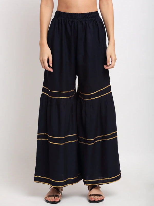 COTTON BLACK SHARARA SET