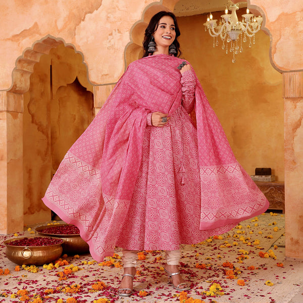 Rekha Pink Cotton Set