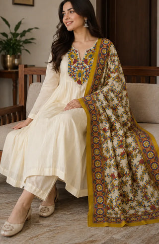 Colorful Printed  Anarkali Dress