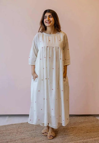 Isha Off White  Cotton A Line Kurta