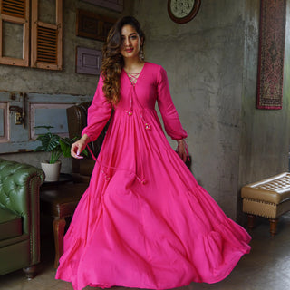 HOT PINK MAXI DRESS
