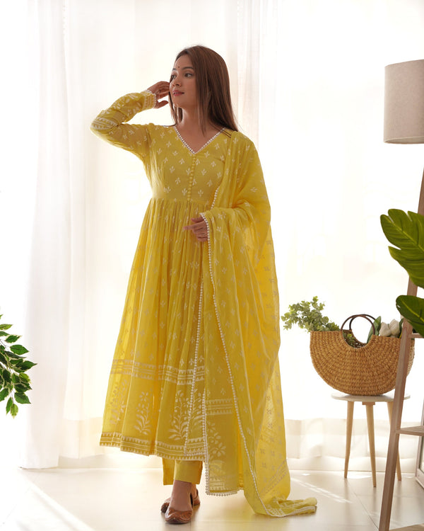 VARNIKA YELLOW ANARKALI SET